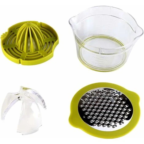 Presse-agrumes Manuel Multifonction 4-en-1 Avec Mesure Gravée 400ml, Pour Oranges, Citrons, Agrumes, 2 Alésoirs Inclus – Image 2