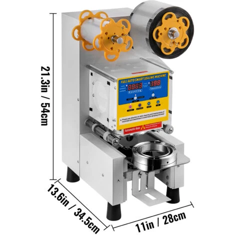 VEVOR Machine A Sceller La Tasse De The Automatique 450 W, Scellant A Tasse De The A Bulles Modes Manuel Et Automatique, Machine De Cachetage De Tasse 220 V Scelleur De Gobelet Bonne Etancheite – Image 2
