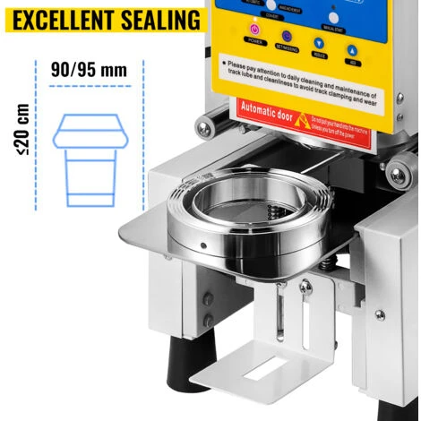 VEVOR Machine A Sceller La Tasse De The Automatique 450 W, Scellant A Tasse De The A Bulles Modes Manuel Et Automatique, Machine De Cachetage De Tasse 220 V Scelleur De Gobelet Bonne Etancheite – Image 5