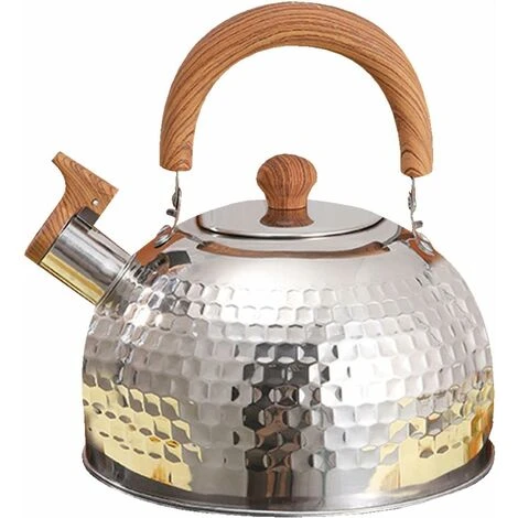Dontodent 2 L Bouilloire à Sifflet,Bouilloire Sifflante,Théière Thé Eau,Théière Design Vintage Avec Poignée,Bouilloire Théière Sifflante Bouilloire A Sifflet Pour Induction Cuisinières Gaz,Faciles à N
