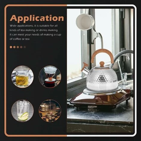 Dontodent 2 L Bouilloire à Sifflet,Bouilloire Sifflante,Théière Thé Eau,Théière Design Vintage Avec Poignée,Bouilloire Théière Sifflante Bouilloire A Sifflet Pour Induction Cuisinières Gaz,Faciles à N – Image 3