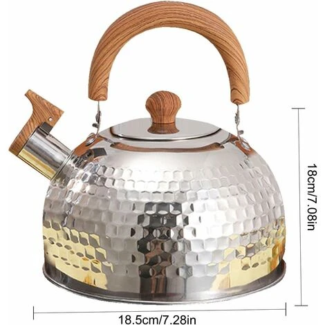 Dontodent 2 L Bouilloire à Sifflet,Bouilloire Sifflante,Théière Thé Eau,Théière Design Vintage Avec Poignée,Bouilloire Théière Sifflante Bouilloire A Sifflet Pour Induction Cuisinières Gaz,Faciles à N – Image 4