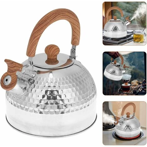 Dontodent 2 L Bouilloire à Sifflet,Bouilloire Sifflante,Théière Thé Eau,Théière Design Vintage Avec Poignée,Bouilloire Théière Sifflante Bouilloire A Sifflet Pour Induction Cuisinières Gaz,Faciles à N – Image 5
