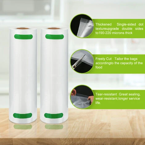 Randaco Rouleaux sous vide,Sacs Sous Vide Alimentaire 4 Rouleaux, 20 X 600 CM Pour Appareil De Mise Sous Vide, Réfrigérateur, Réutilisable – Image 2