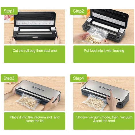 Randaco Rouleaux sous vide,Sacs Sous Vide Alimentaire 4 Rouleaux, 20 X 600 CM Pour Appareil De Mise Sous Vide, Réfrigérateur, Réutilisable – Image 5