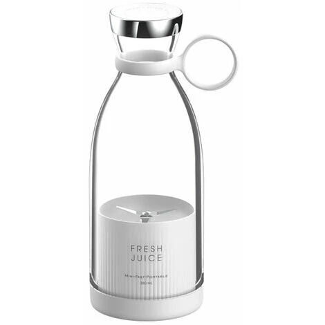 Gourde Blender Portable Sans Fil 380 Ml Pour Smoothies Et Milk Shake Avec Chargeur À Induction Sans Bpa (Blanc) – Image 2