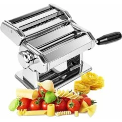 Machine à Pâtes Fraîches Manuelle, 7 échelles, Acier Inoxydable 403 Pour Tagliolini, Fettucine, Lasagne, Ravioli, Spaghetti (7 échelles)