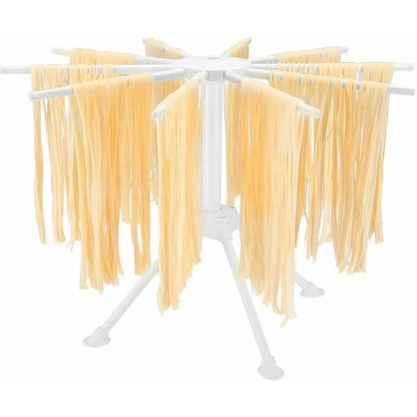 Sechoir Pates Fraiches Pliables Séchoir à Pâte Fraiche 10 Barres Portable, Facile à Ranger, Rapide à Installer (Blanc)…