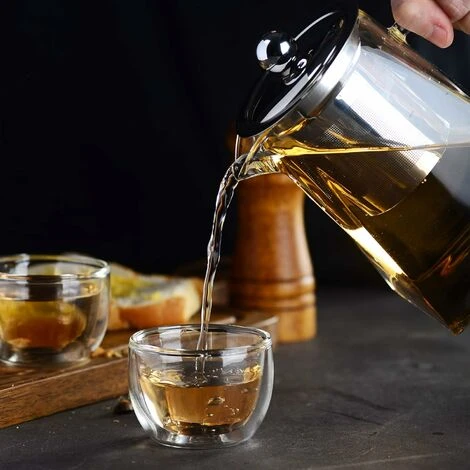 Pot En Verre Avec Passoire En Verre Avec Passoire à Thé En Acier Inoxydable 18/10 Théière En Verre Avec Couvercle - Passe Au Lave-vaisselle - Résistant à La Chaleur Et Transparent – Image 5