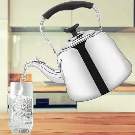 Bouilloire à Thé En Acier Inoxydable De 2 Litres Avec Passoire, Théière Sifflante Pour Bouilloire à Thé Avec Poignée Froide – Image 5