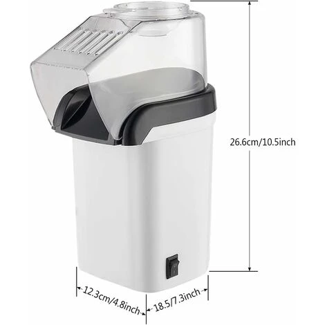 Machine à Pop-corn, Sain Sans Graisse, Blanc – Image 2