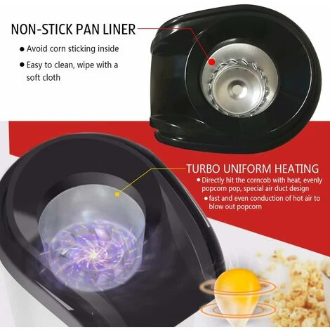Machine à Pop-corn, Sain Sans Graisse, Blanc – Image 3