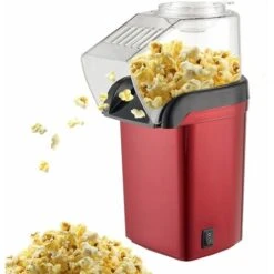 Machine à Pop-corn 1200W Sans Huile Et Sans Graisse, Rouge