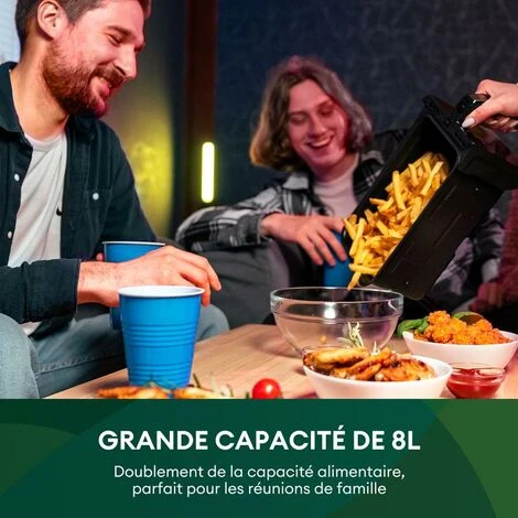 CHEFREE AFW20 Friteuse Sans Huile Double Compartiment Avec Fenêtre Visible, Friteuse à Air 8 Fonctions, 8L, 2400W – Image 2