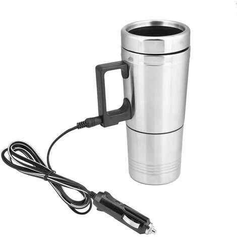 Bouilloire De Voiture, Bouilloire De Voyage De Camion De Voiture D'acier Inoxydable 300+200ML Tasse ébullition Rapide Pour Le Café De Thé