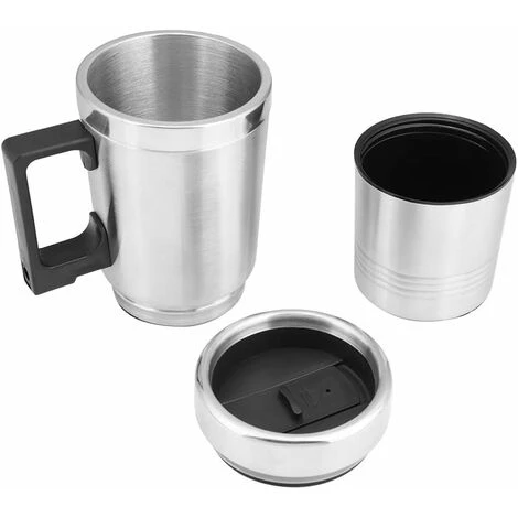 Bouilloire De Voiture, Bouilloire De Voyage De Camion De Voiture D'acier Inoxydable 300+200ML Tasse ébullition Rapide Pour Le Café De Thé – Image 4