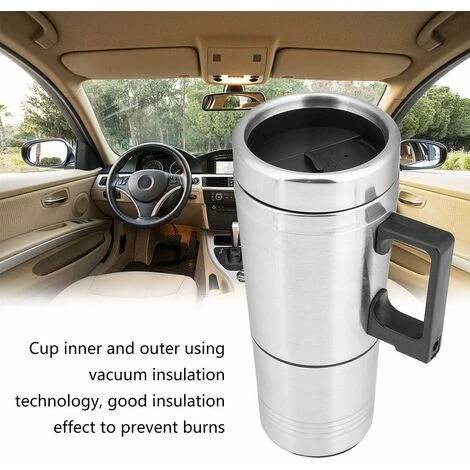 Bouilloire De Voiture, Bouilloire De Voyage De Camion De Voiture D'acier Inoxydable 300+200ML Tasse ébullition Rapide Pour Le Café De Thé – Image 5