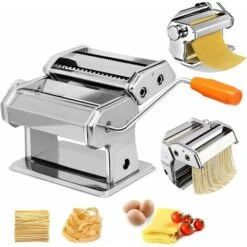 Machine à Pâtes Manuel Acier Inoxydable Pastamaker Avec 8 épaisseurs De Pâte Différentes Rouleau à Pâtes Machine Cutter Pour Pâtes Fraîches Cadeau NAIZY